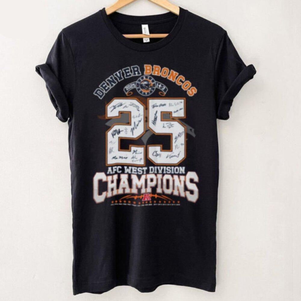 Autographed Style Denver Broncos Afc West Champions T Shirt 165